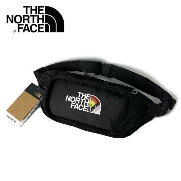 1円～!売切!【正規新品】THE NORTH FACE EXPLORE PRIDE HIP PACK ボディバッグ ウエストポーチ US限定 軽量 レインボー(OS/3L)黒180626-15_画像2