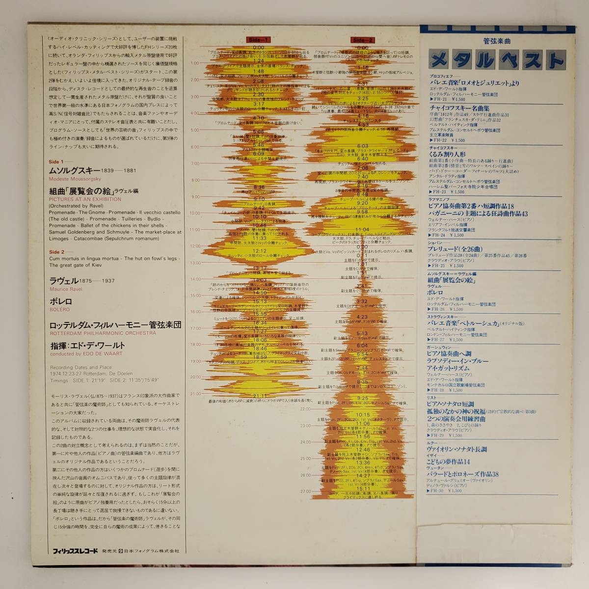 良盤屋◆LP◆エド・デ・ワールト:指揮☆ムソルグスキー＝ラヴェル編:展覧会の絵☆ラヴェル:ボレロ☆ロッテルダムPO☆プロモ盤◆C11344_画像2