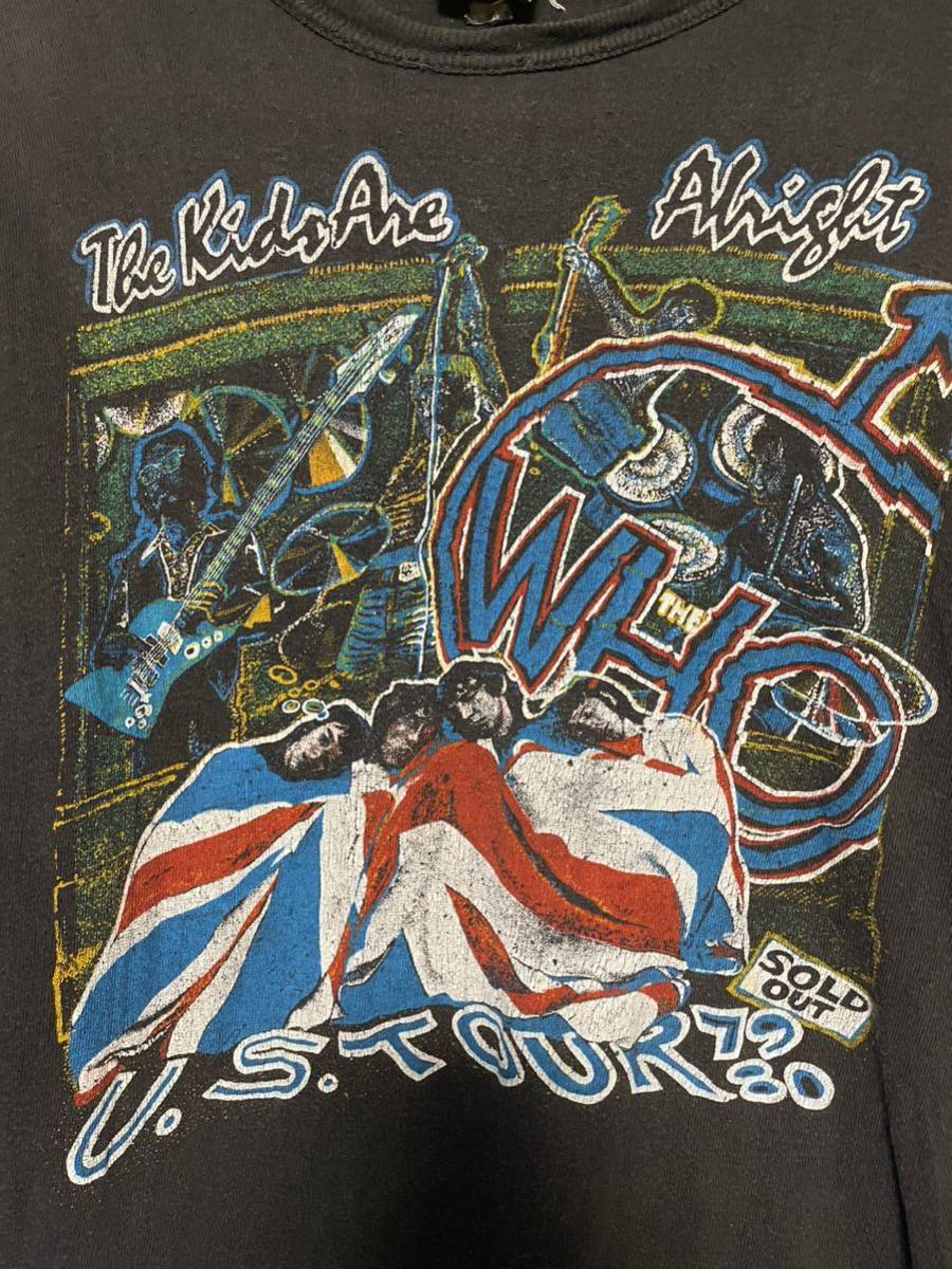 1980年代 ヴィンテージ The Who ザフー 両面 プリント Tシャツ⑥(パキスタン製)／パキ綿／バンドT／バンT／ロックT／ツアーT／vintage_画像3