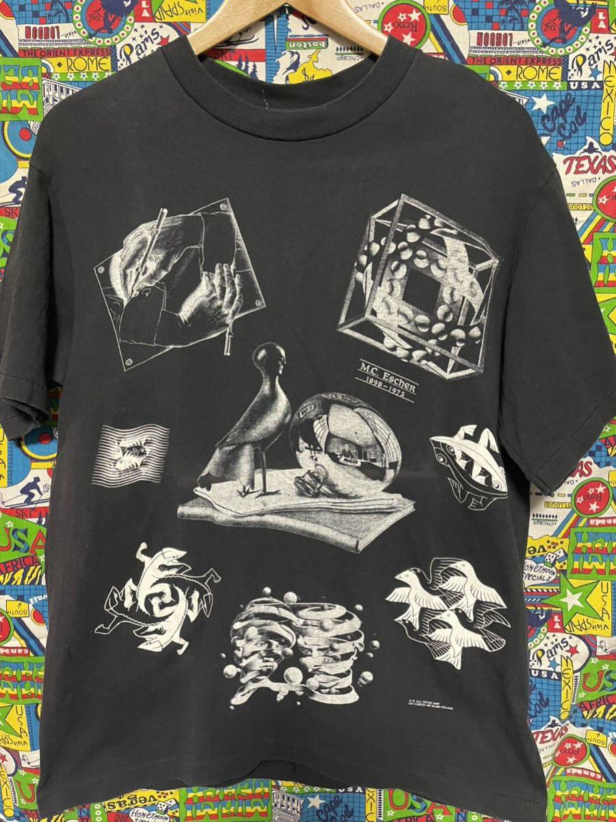 1990年代 ヴィンテージ M.C.ESCHER エッシャー Tシャツ(Made in USA)／パキ綿／バンドT／バンT／ロックT／ツアーT／vintage／ムービーT_画像1