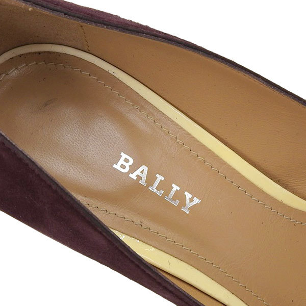 【最終処分】 バリー BALLY スエード パテント ポインテッドトゥ パンプス レディース ボルドー ピンクベージュ size39 1/2 [Y01543]_画像10