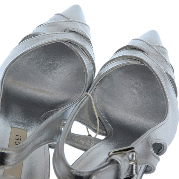 * unused *kasatiCASADEI heel pumps silver size 37 box sack attaching lady's [278201]