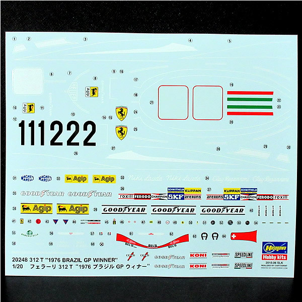 ハセガワ 1/20 フェラーリ 312T 1976 ブラジルGPウィナー [20248]_画像4