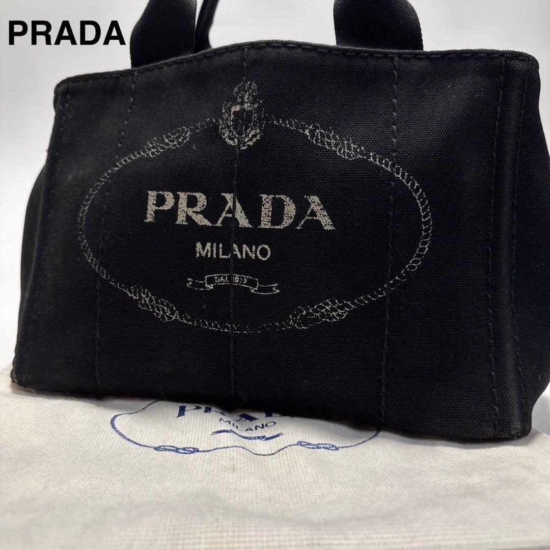 421【美品】プラダ PRADA　ミニカナパ　Sサイズ　ブラック　黒　三角ロゴ　ハンドバッグ　トートバッグ_画像1