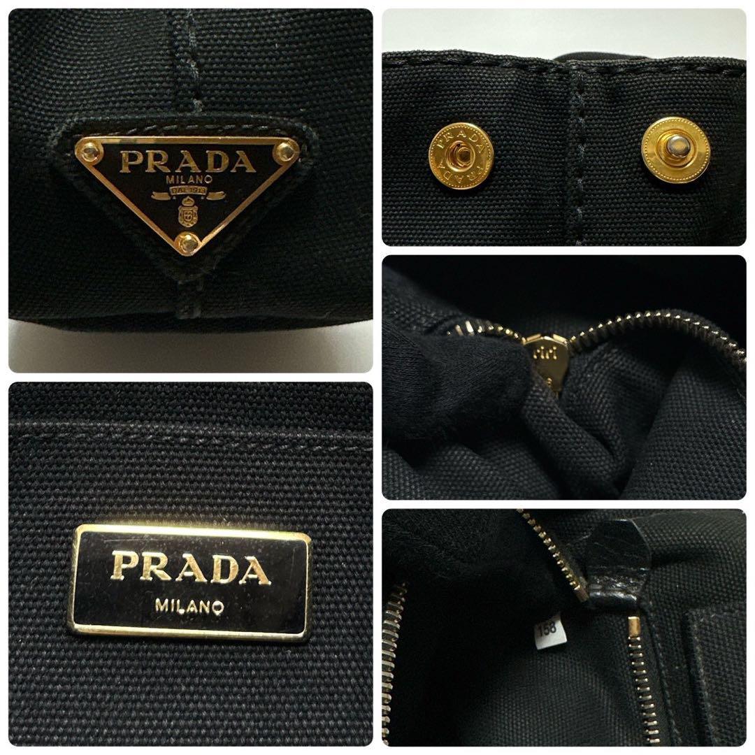 421【美品】プラダ PRADA　ミニカナパ　Sサイズ　ブラック　黒　三角ロゴ　ハンドバッグ　トートバッグ_画像10