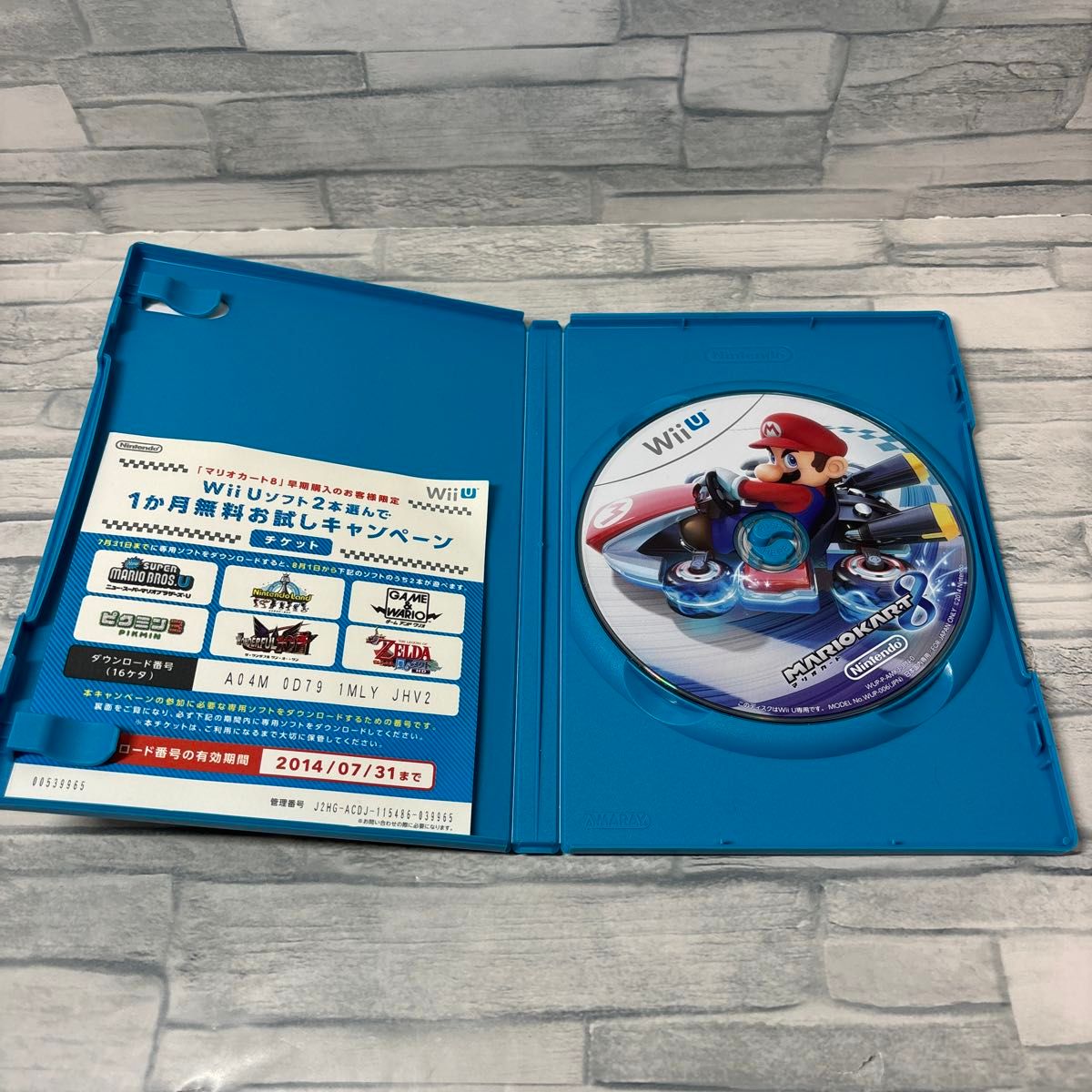 【Wii U】 マリオカート8 ディスク小傷あり　プレイ可　 WiiU ソフト　マリカー