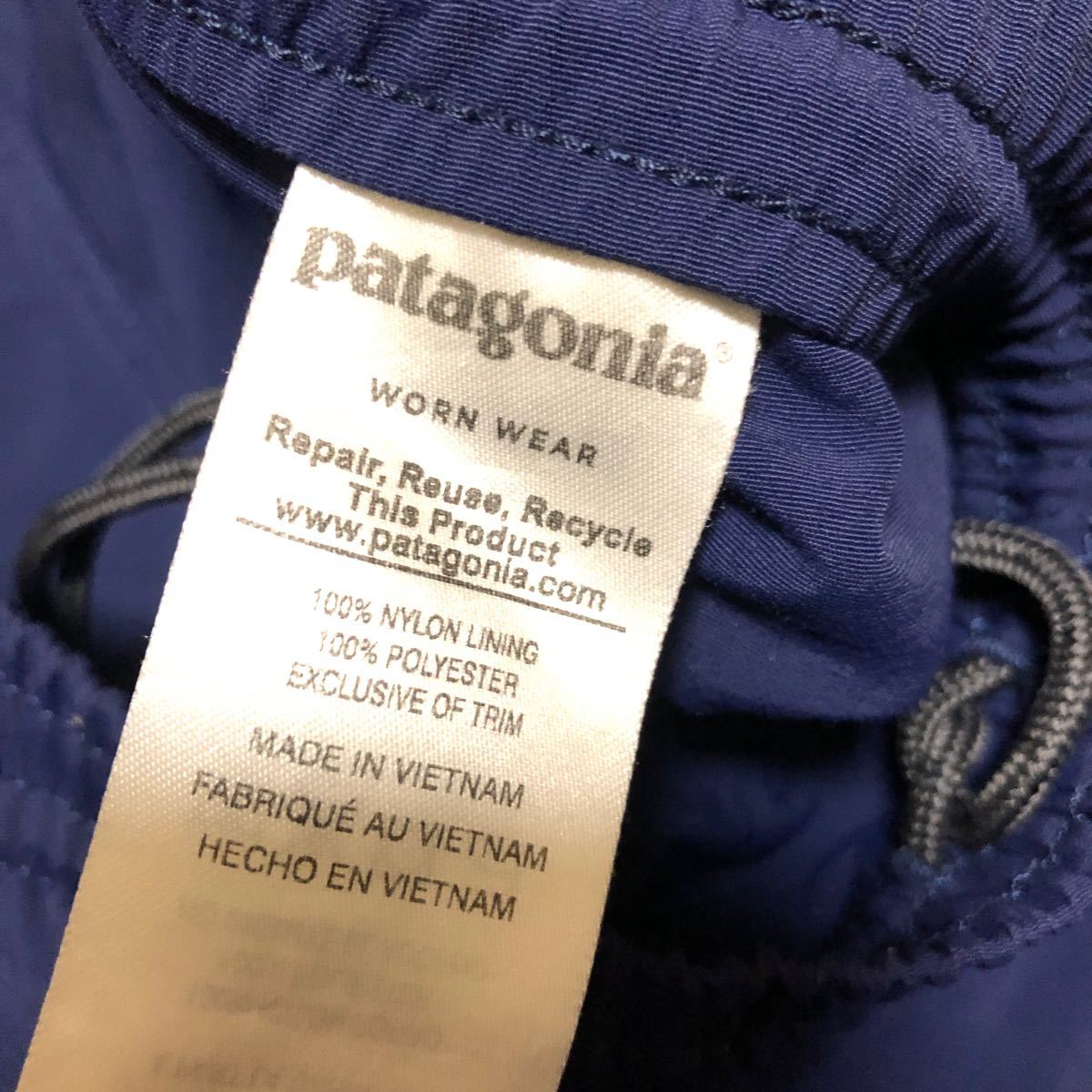 2018年製 patagonia BAGGIES PANTS ロング 紺　Sサイズ パタゴニア アウトドア ナイロン_画像3