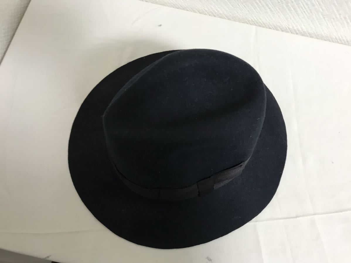  genuine article Fuji FUJI wool teka big soft hat hat hat prevention men's lady's Surf American Casual business suit navy blue navy 62 made in Japan 