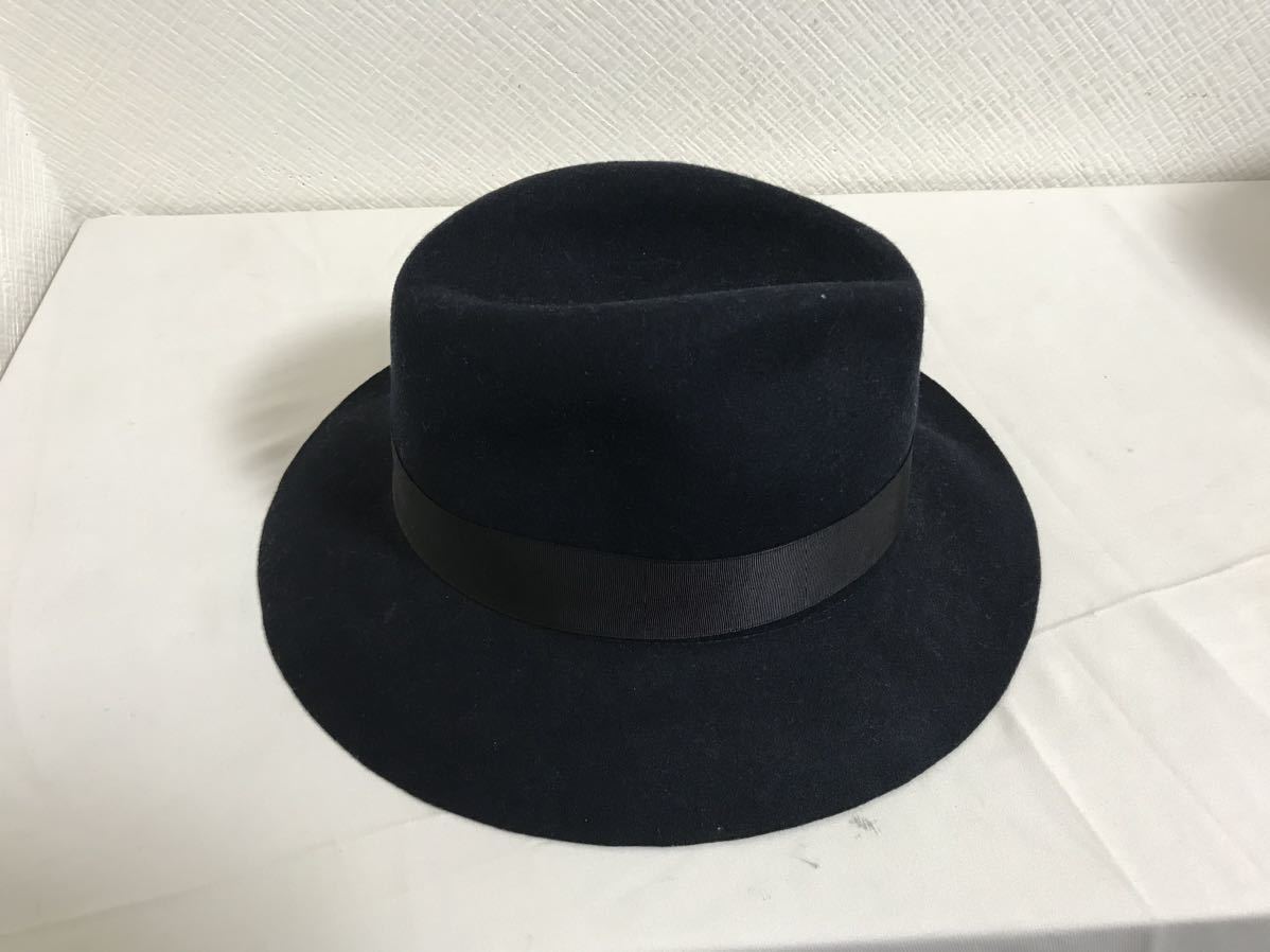 genuine article Fuji FUJI wool teka big soft hat hat hat prevention men's lady's Surf American Casual business suit navy blue navy 62 made in Japan 
