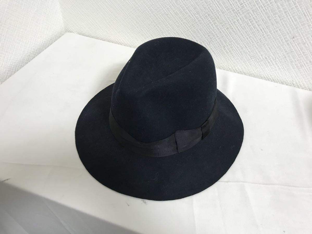  genuine article Fuji FUJI wool teka big soft hat hat hat prevention men's lady's Surf American Casual business suit navy blue navy 62 made in Japan 