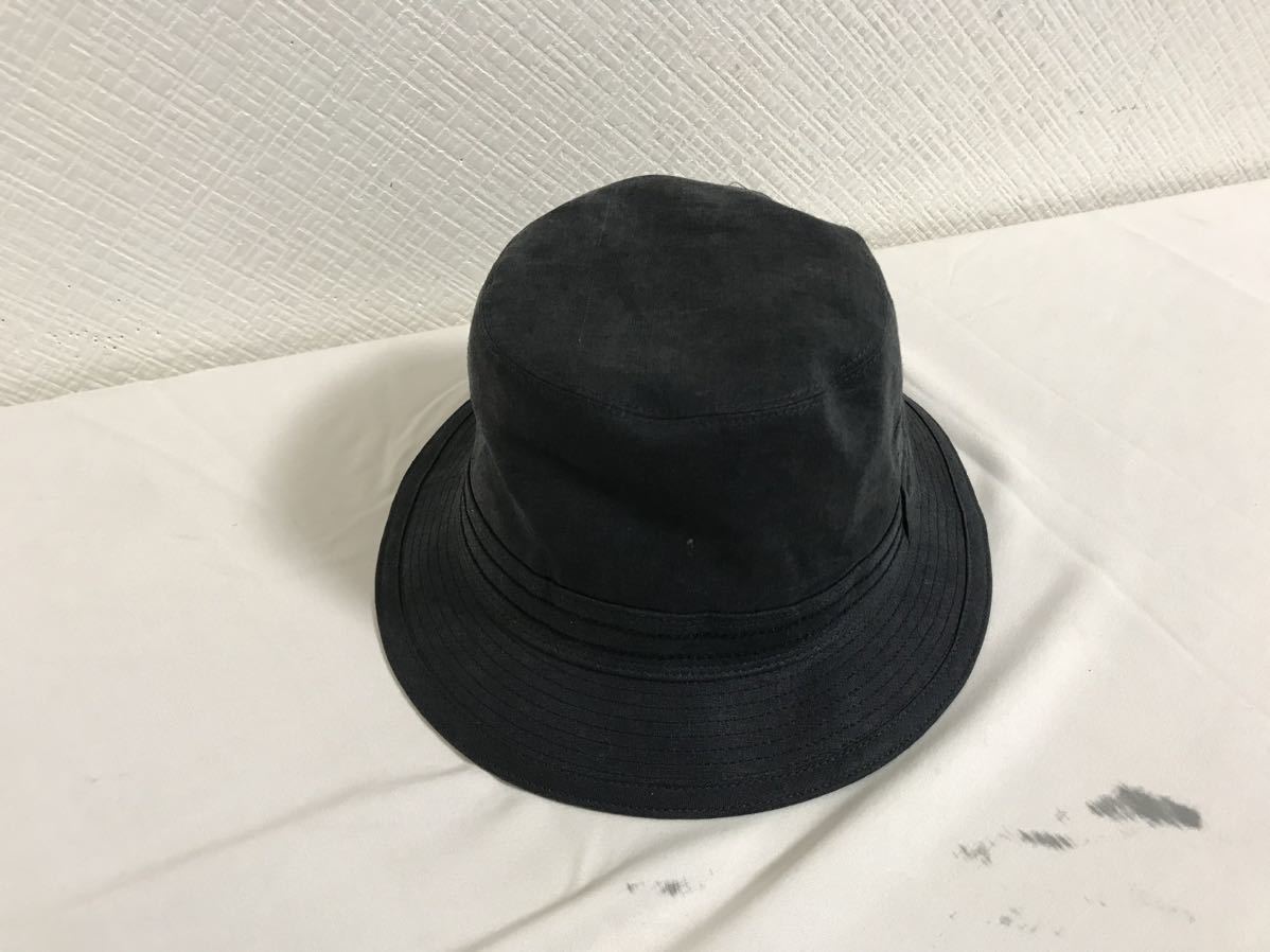  genuine article Aquascutum Aquascutum flax linen summer hat hat prevention men's lady's American Casual business suit black black 55cmS made in Japan 