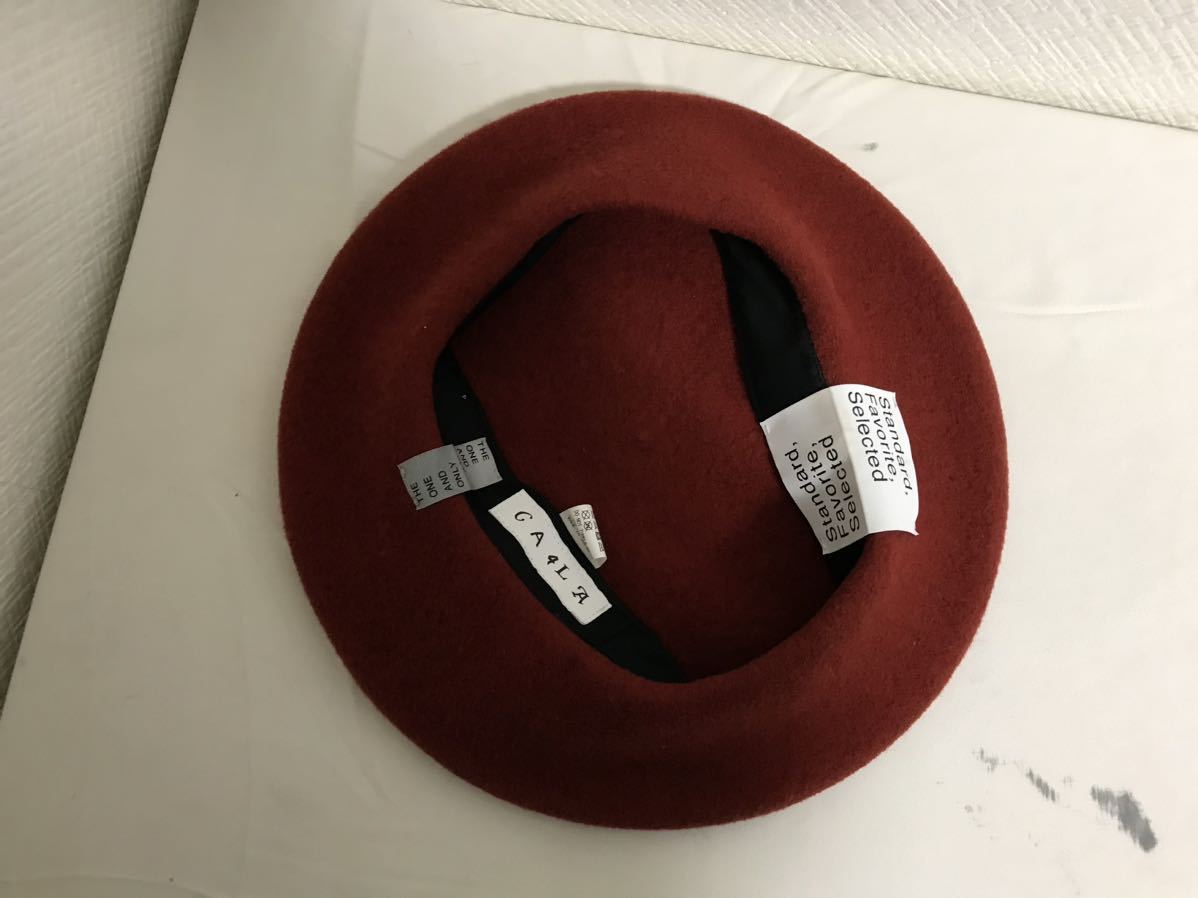 本物カシラCA4LAウールハンチングベレー帽子ボウシメンズレディースサーフアメカジビジネススーツ赤レッド日本製_画像6