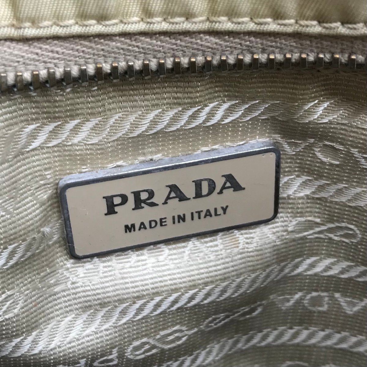 1円 PRADA プラダ 三角 ロゴ ナイロン トート バッグ ベージュ a733_画像9