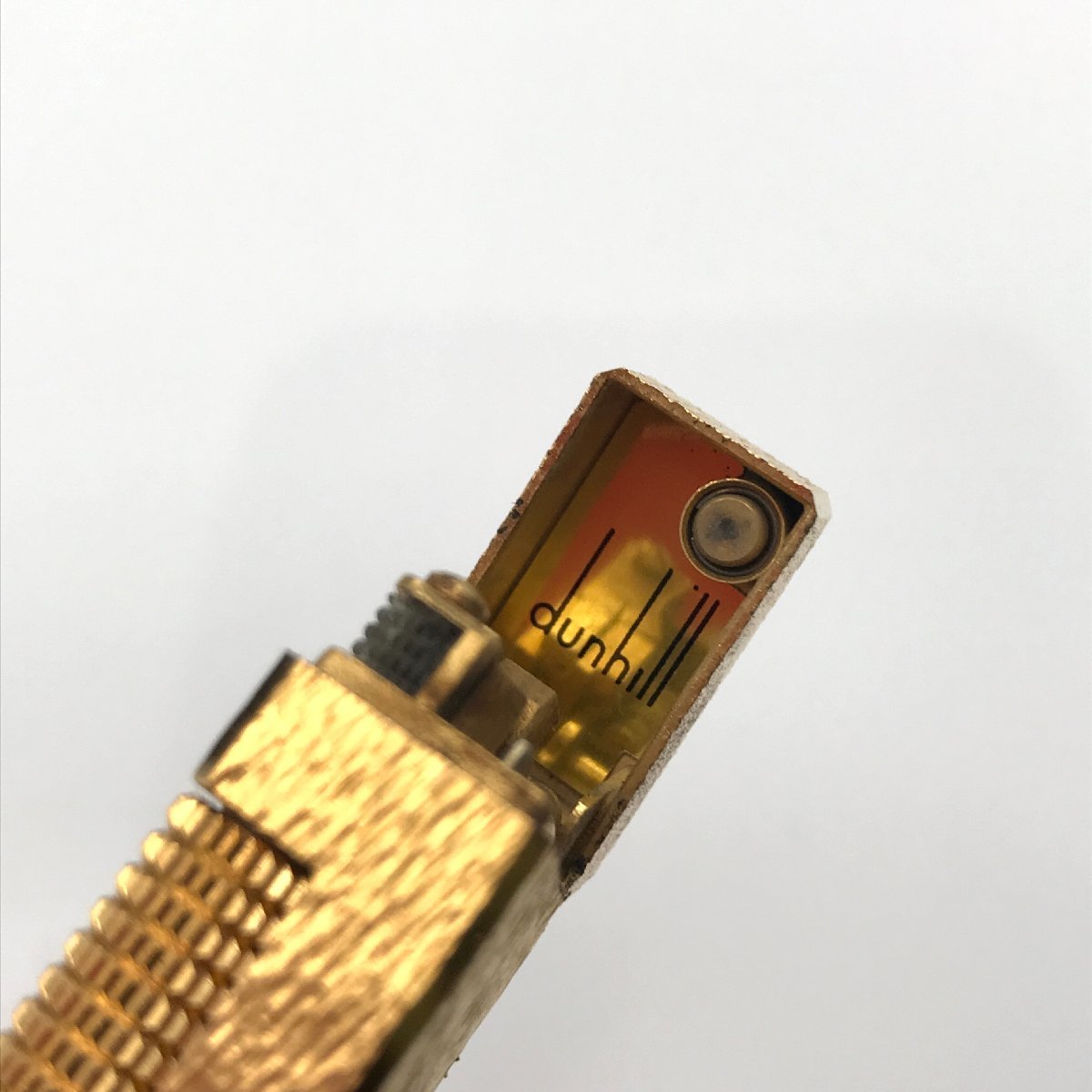 1円 超美品 dunhill ダンヒル 総柄 ローラー式 ガスライター 着火良好 ゴールド a1809_画像8