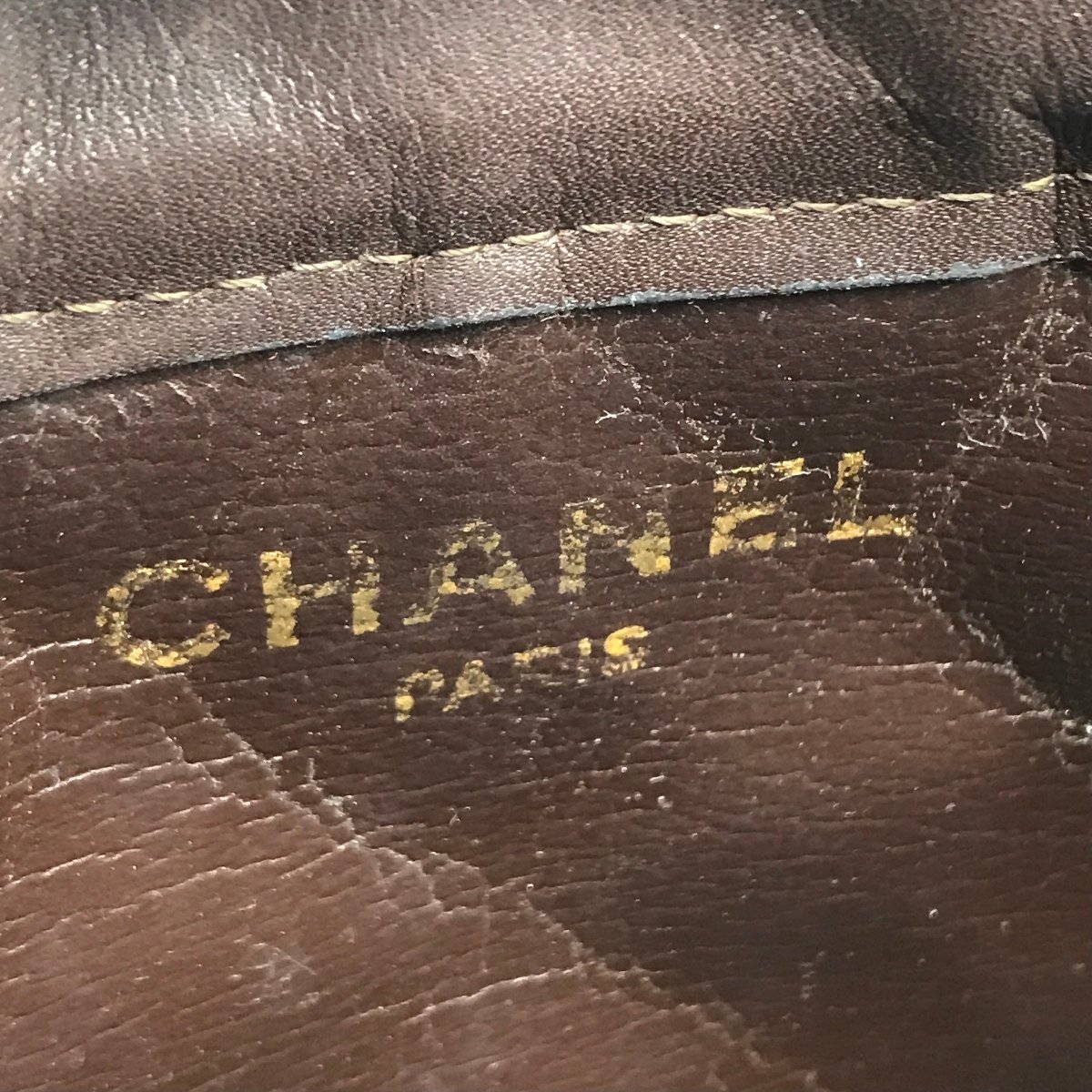 CHANEL シャネル マトラッセ ラムスキン クラッチ バッグ ブラウン レザー a1562_画像8