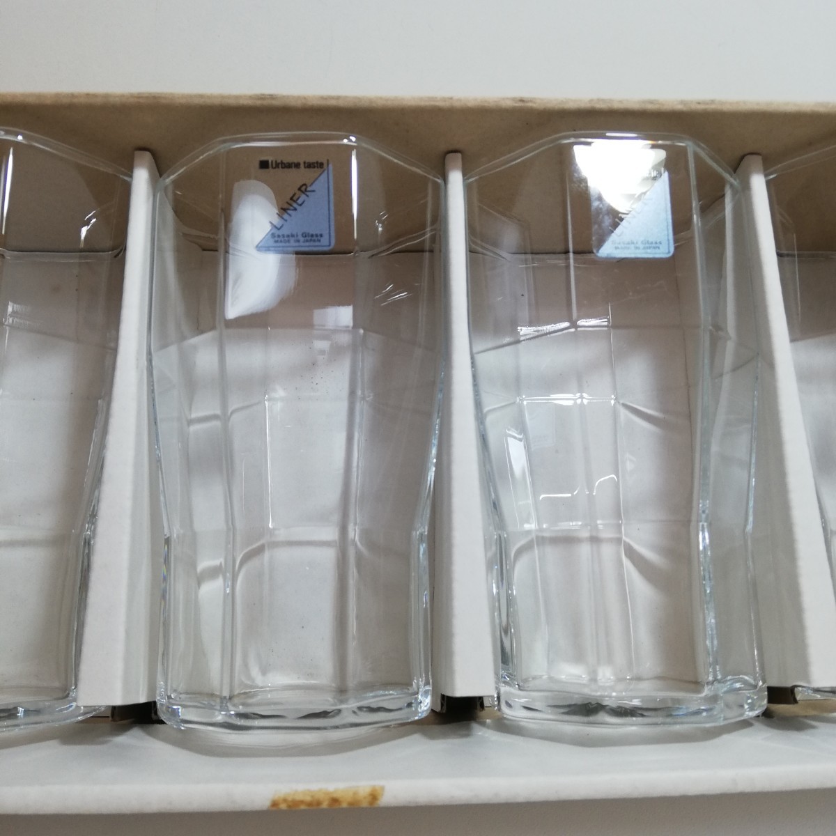 Sasaki Glass 佐々木硝子 Urbane taste LINER 八角タンブラー 5客セット 未使用品 [日本製 MADE IN JAPAN ガラスコップ グラス タンブラー]_画像3