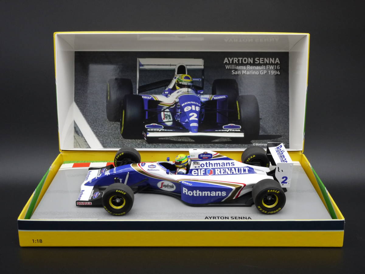 1:18 Minichamps ウィリアムズ FW16 ラストレース A.セナ #2 ロスマンズ仕様 サンマリノGP イモラ Senna 限定BOX_画像8