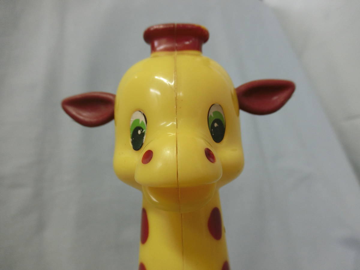 [ operation verification ending ] Showa Retro giraffe .. spring mechanism toy toy height : approximately 20cm made in Japan Vintage rare rare 
