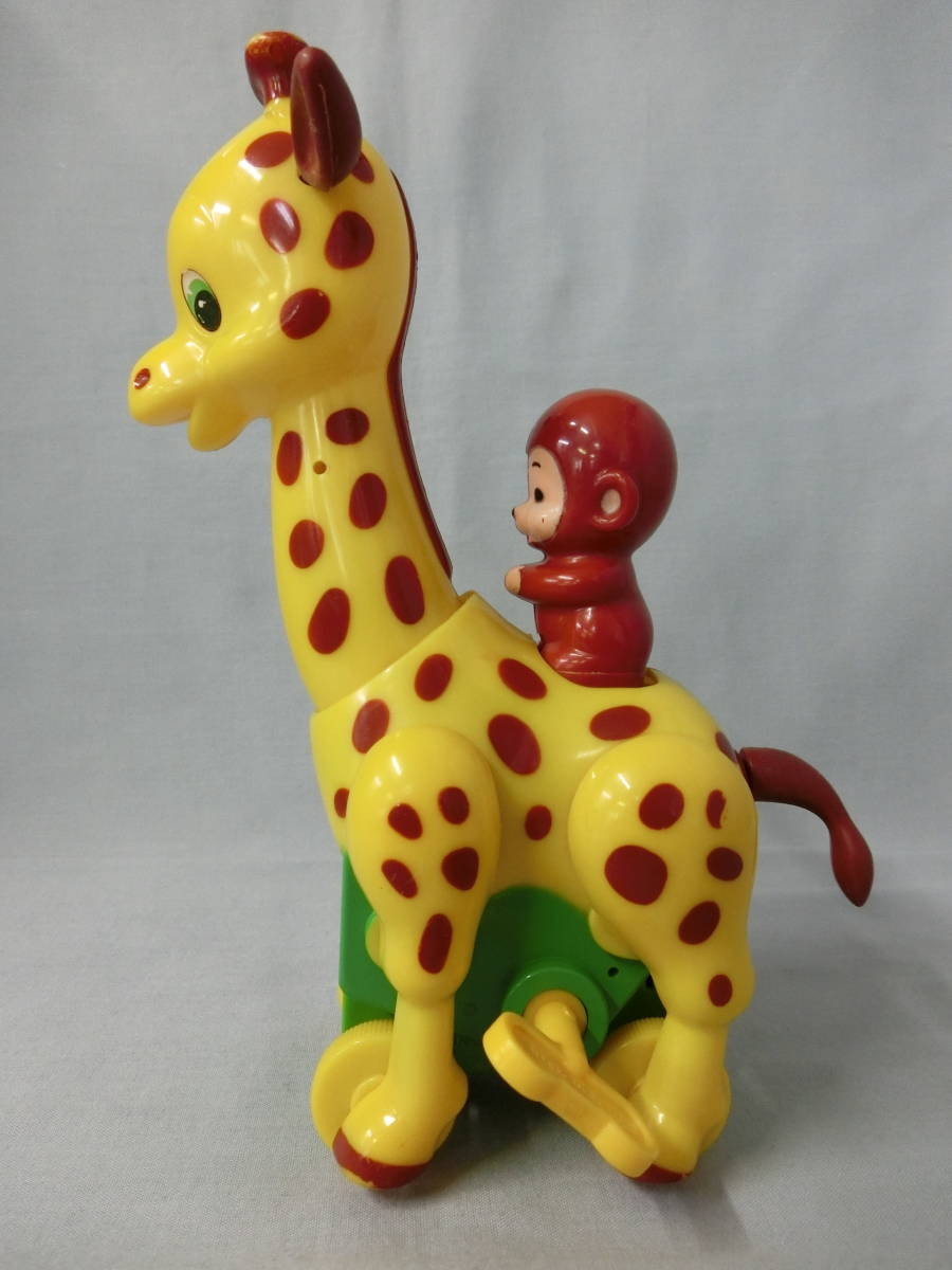 [ operation verification ending ] Showa Retro giraffe .. spring mechanism toy toy height : approximately 20cm made in Japan Vintage rare rare 