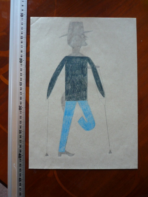 送料無料★ビルトレイラー Bill Traylor ★直筆画★大変希少作品★限定販売作品★a6_画像1