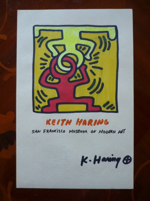  free shipping * Keith *he ring Haring Keith* service .. shop seal equipped * acrylic fiber oil painting .* copy * sale certificate attached * autographed *a31