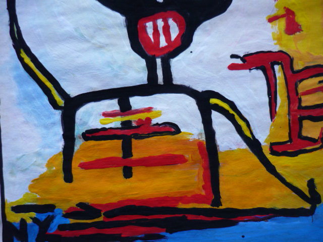 送料無料★ジャン＝ミシェル・バスキアJean-Michel Basquiat★ニューヨーク,ギャラリー印あり★証明書COA付属 ★模写★混合メディアa14_画像6