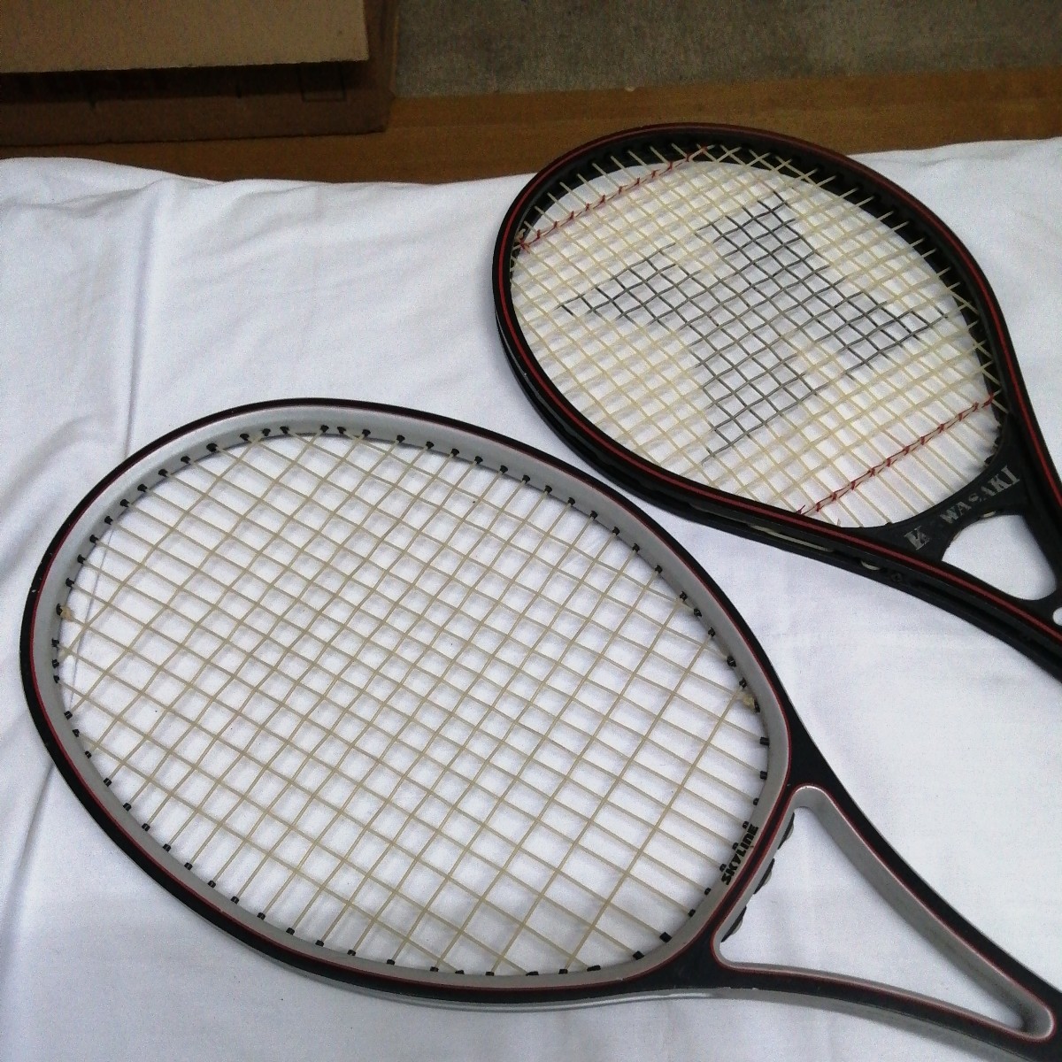 計2本 テニスラケット カワサキ Kawasaki アルミ L3 / スカイライン MR30 UL3 4 3/8UL グラスファイバー _画像2