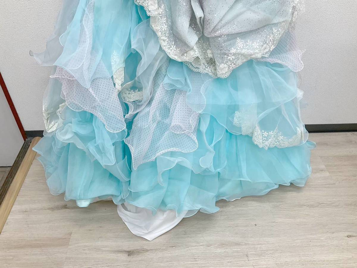★ドレス☆Craris la fille 9TT 水色 青 ブルー カラードレス ウェディング ブライダル_画像4
