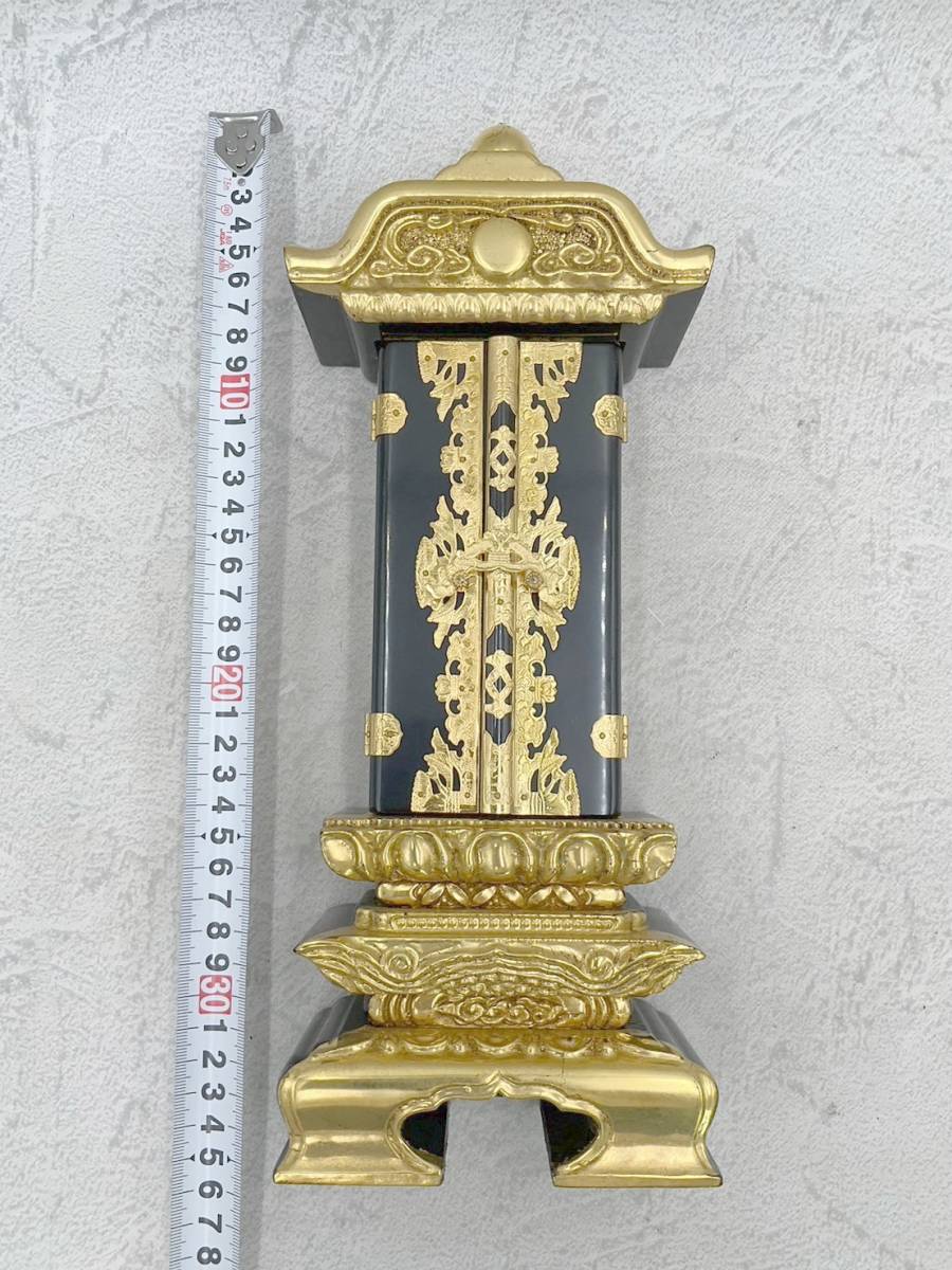 ◇仏具◆位牌 仏具 横約15cm 縦約35cm 黒 金 未使用 保管品 詳細不明_画像8