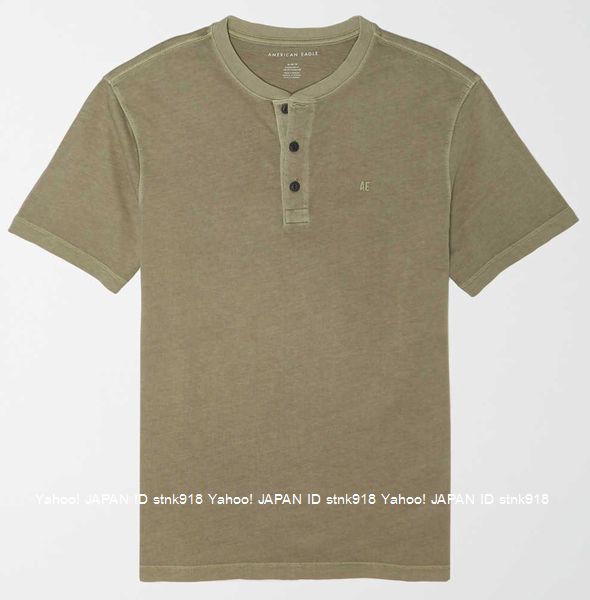 〓アメリカンイーグル/US XL/AE Super Soft Icon ヘンリーTシャツ/Oliveの画像1