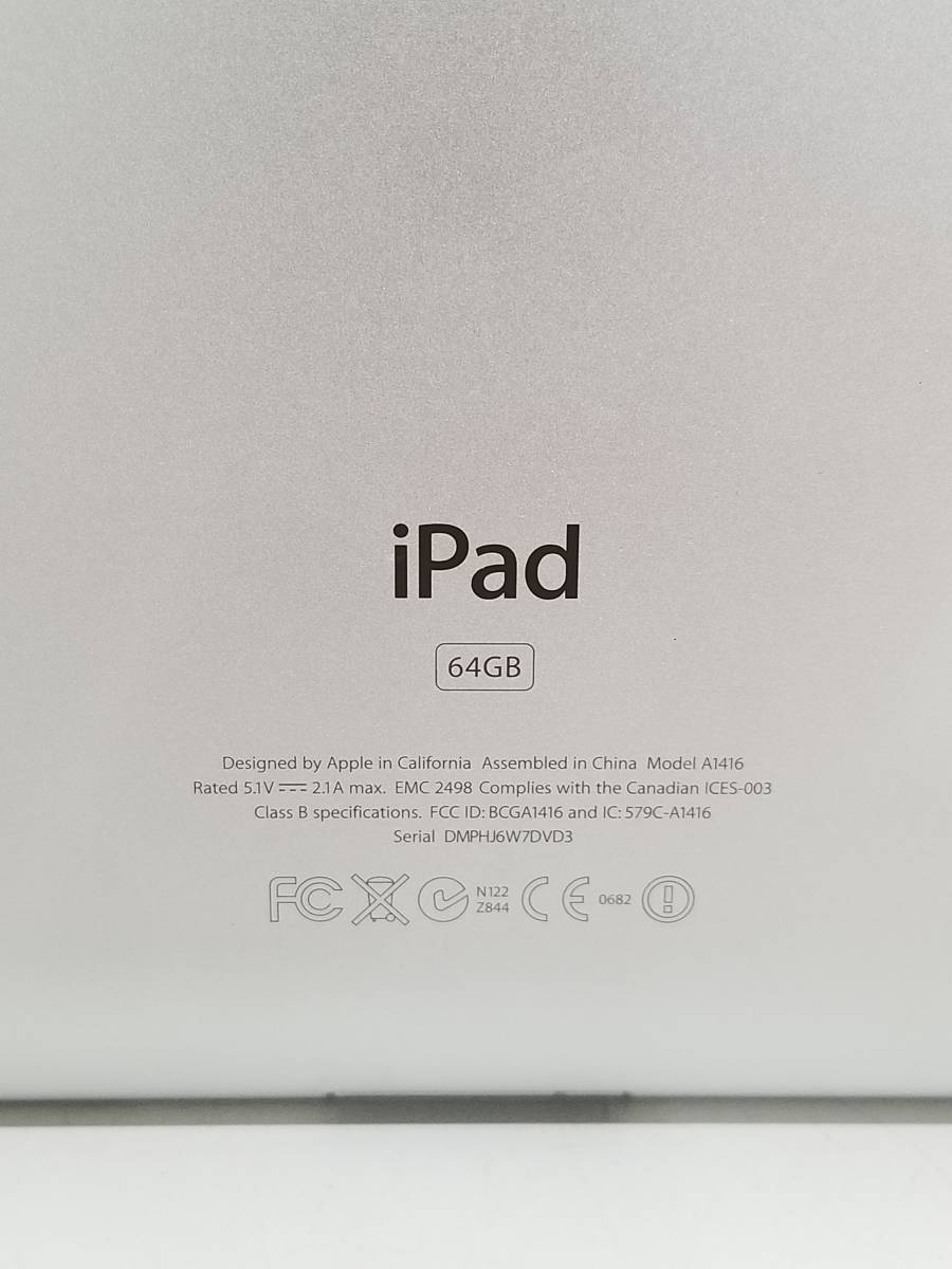 ■【56113】中古リセット済★iPad　Wi-Fiモデル　MD330J/A　A1416　64GB　カメラ　ソフトケース付■_画像8