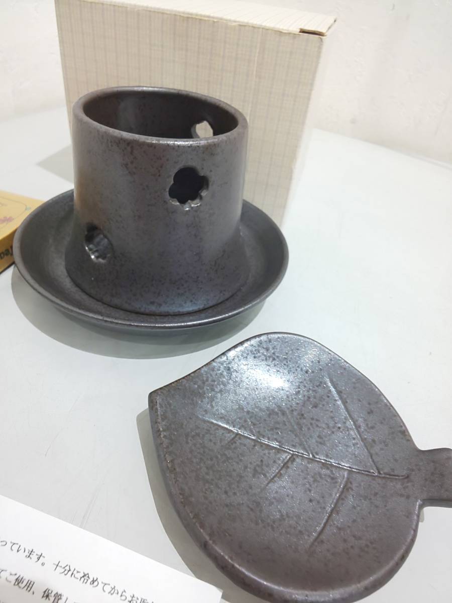 55913★未使用 茶器 茶香炉 キレイ ロウソク付_画像2