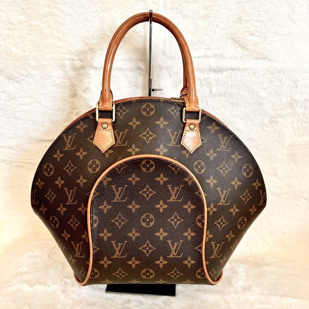 △美品 LOUIS VUITTON ルイヴィトン エリプスPM MI0040 モノグラム ハンドバッグ ゴールド金具 手提げ ブラウン/管理012901B13-01260001_画像3