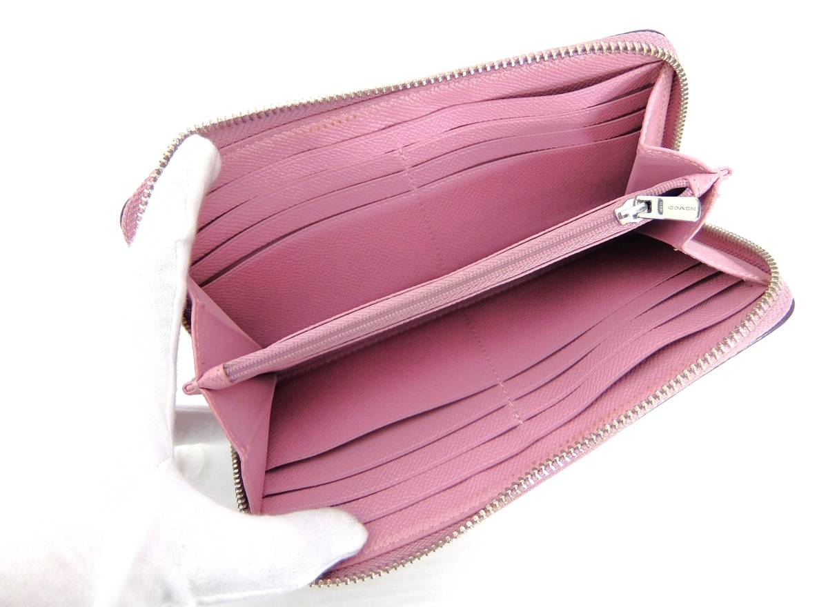 COACH コーチ 財布 長財布 F16612 ラウンドファスナー ウォレット Wallet Long Wallet ピンク レディース