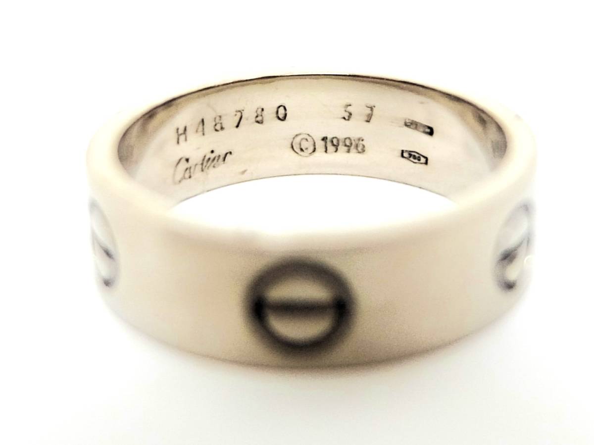 証明書付き Cartier カルティエ 750 K18 8.8ｇ 16～17号 ラブリング 指輪 ホワイトゴールド K18WG_画像4