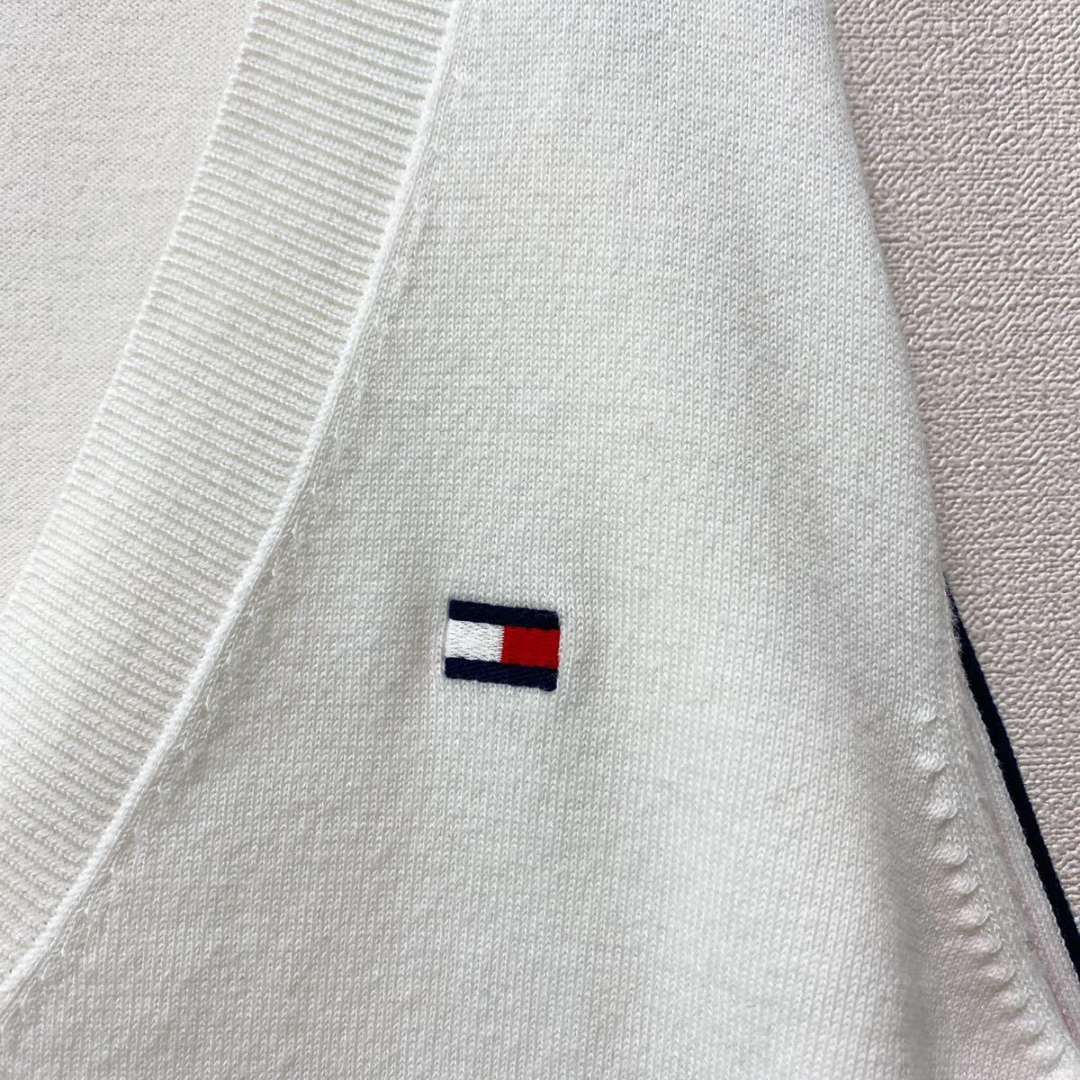 トミーヒルフィガー　ニット　セーター　Vネック　フラッグロゴ　男女兼用　Mサイズ　Tommy hilfiger ユニセックス　ワンポイント刺繍ロゴ_画像4