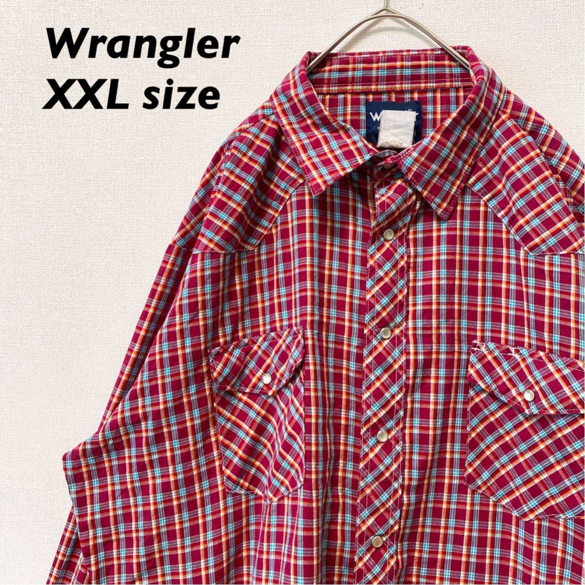 ラングラー　長袖シャツ　ワークシャツ　チェック　スナップボタン　男女兼用　XXLサイズ　ユニセックス　大きいサイズ　wrangler_画像1