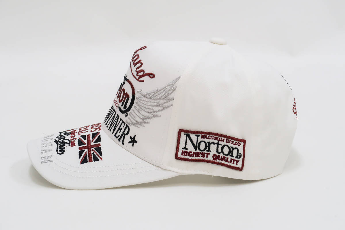 ノートンモーターサイクル コットンキャップ Norton 帽子 刺繍＆ワッペン 231N8700B オフホワイト 新品_画像4
