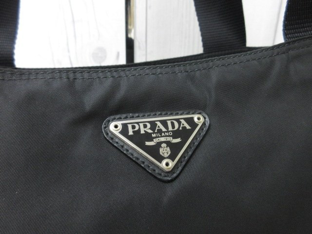 極美品 PRADA プラダ テスート トートバッグ ハンドバッグ バッグ ナイロン×レザー 黒 A4収納可 メンズ 67242_画像10