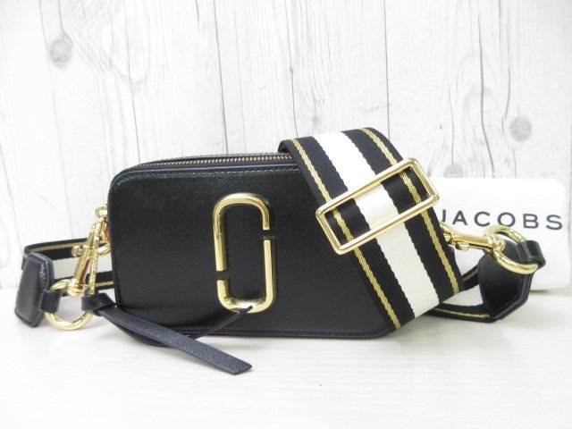 極美品 新品同様 MARCJACOBS マークジェイコブス スナップショット ショルダーバッグ バッグ レザー×キャンバス 黒×赤系 67966_画像2