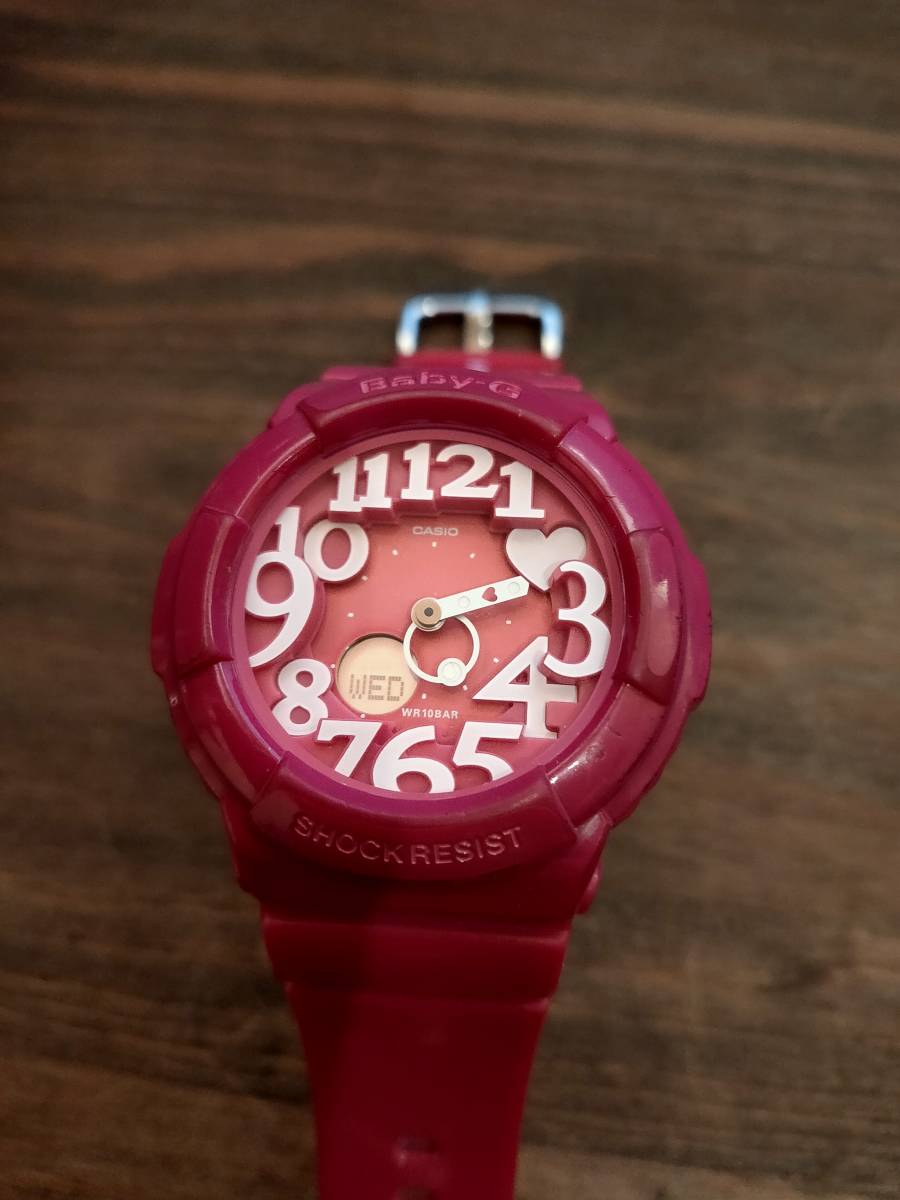 【電池交換済】CASIO カシオ Baby-G BGA-130 ネオンダイアル ピンク レディース腕時計 クオーツ デジアナ 防水　かわいい_画像1