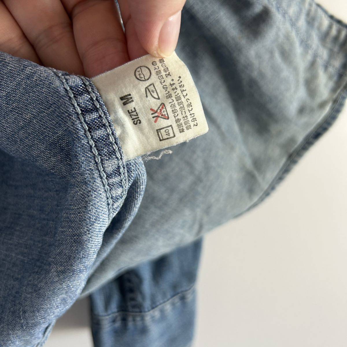 90s Levi's リーバイス 香港製 デニムシャツ ウエスタンシャツ M 良雰囲気 古着 オリジナル ヴィンテージ_画像6