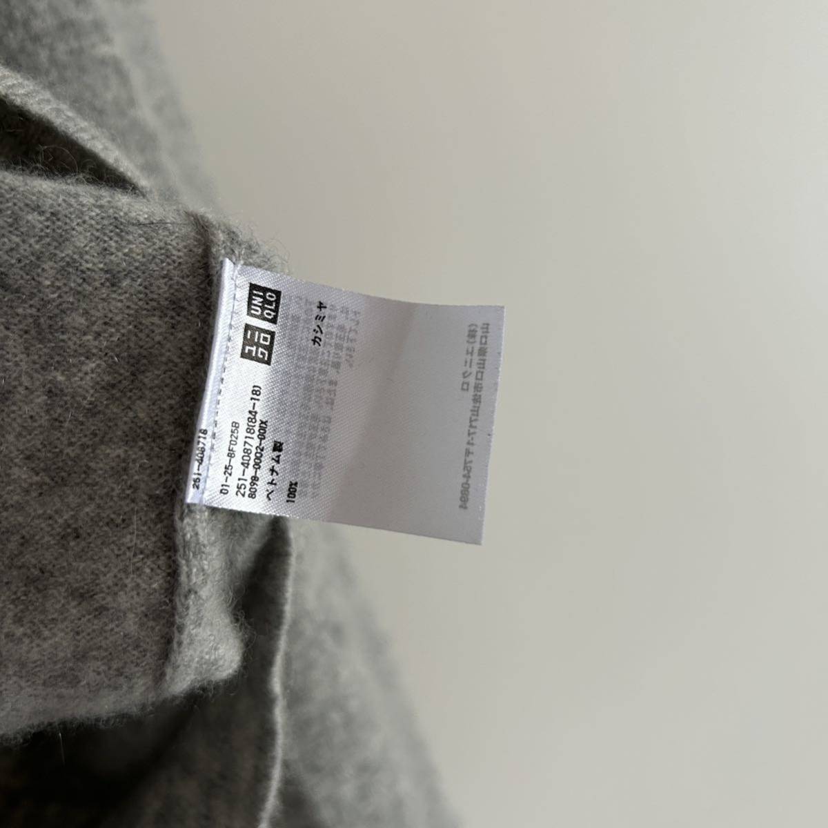 UNIQLO ユニクロ カシミヤ タートルネック ニット セーター L グレー 251-408718_画像4