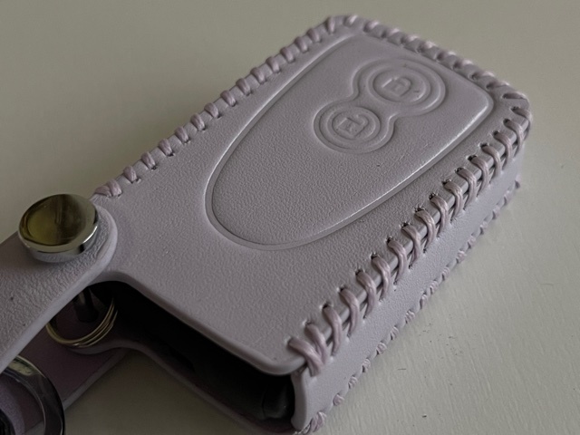  cow leather precisely Fit case cocoa Move Tanto bB Passo Koo Pixis Space key case smart key case pastel purple color 2