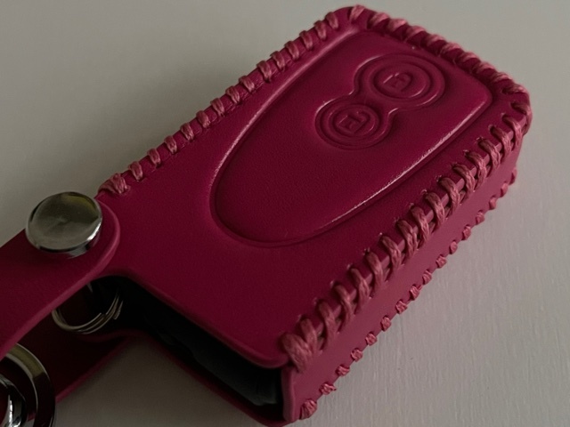  cow leather precisely Fit case cocoa Move Tanto bB Passo Koo Pixis Space key case smart key case rose red color 1