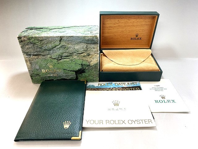 1円～ 中古 ROLEX ロレックス 腕時計用 専用ケース 空箱 純正ボックス BOX 68.00.06 114270保証書付 グリーン 緑 付属品 メンズ_画像1