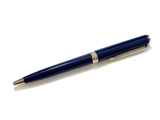 中古 MONTBLANC モンブラン PIX ツイスト式 ボールペン ブルー シルバー金具 筆記具 雑貨 コレクター_画像1