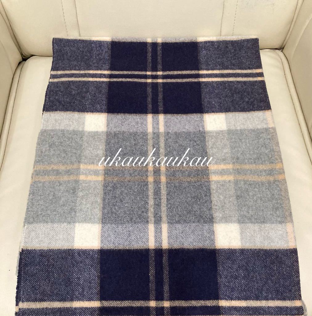 美品 ジョンストンズ カシミア ストール 大判 マフラー チェック 美品 ジョンストンズ カシミア ストール 大判 マフラー チェック