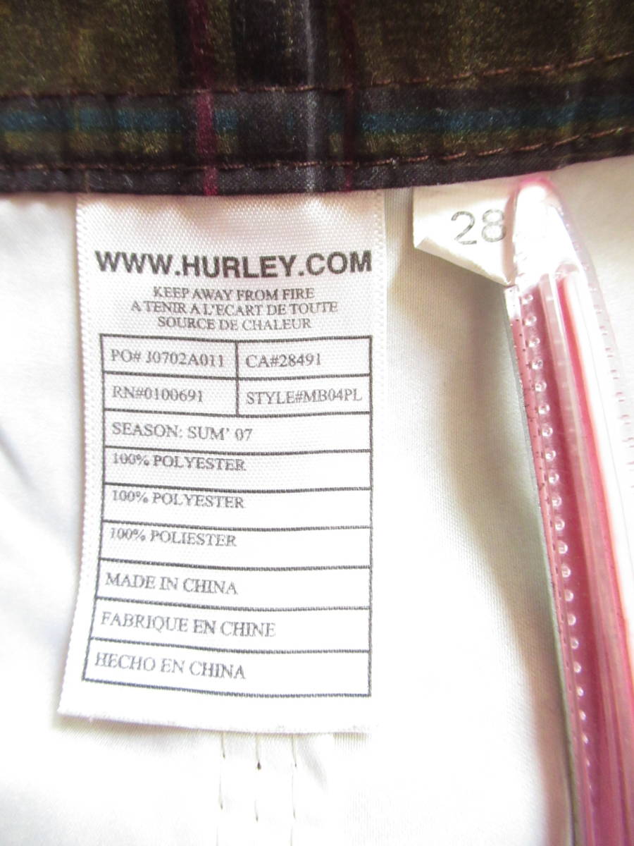 Hurley X 水着 スイムウェア パンツ メンズ 28サイズ SW8676の画像3