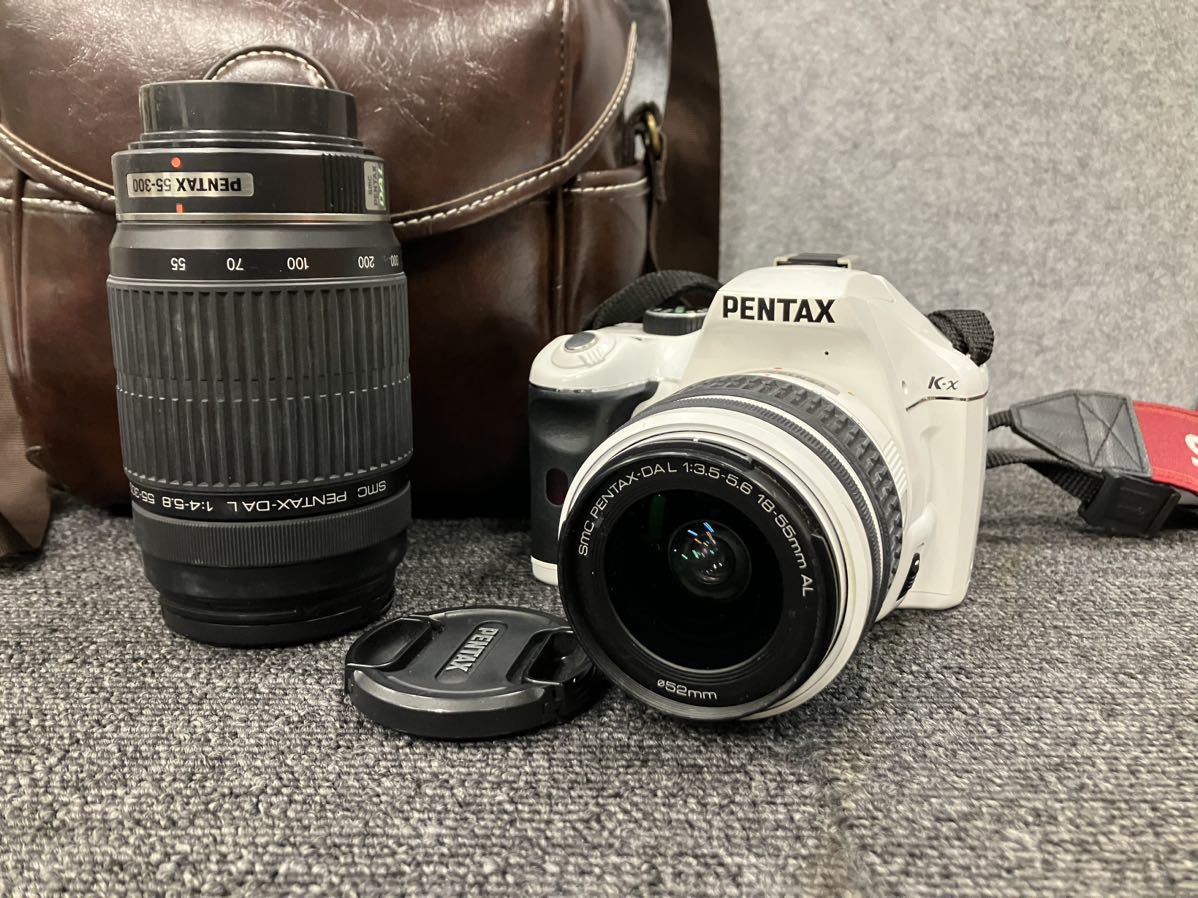◇【売り切り】PENTAX（ペンタックス）デジタル一眼レフカメラ K-x lens SMC PENTAX-DAL 1:3.5-5.6 18-55mm AL 1:4-5.8 55-300mm_画像1